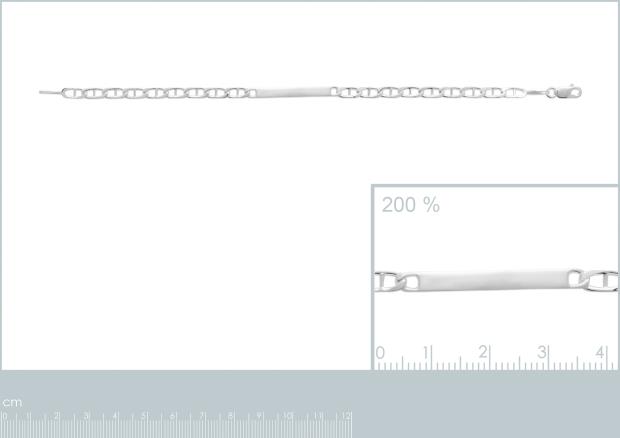 Pulsera Plata 925. Rodio. Placa [4 mm - 7z4410018