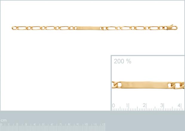 Pulsera placa[4 mm. Chapado Oro 18k. 3 Micras - 6z3100418