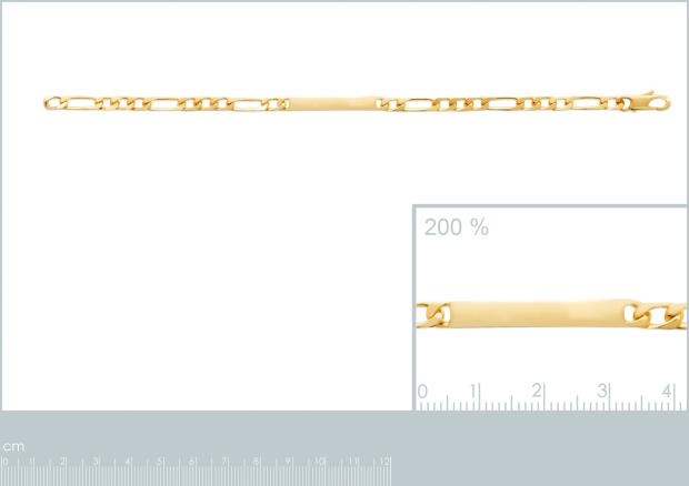 Pulsera placa[4 mm. Chapado Oro 18k. 3 Micras - 6z3300418