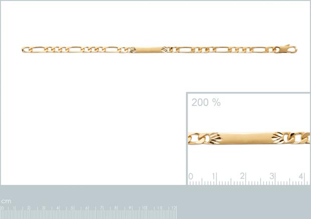 Pulsera placa[4 mm. Chapado Oro 18k. 3 Micras - 6z3310418