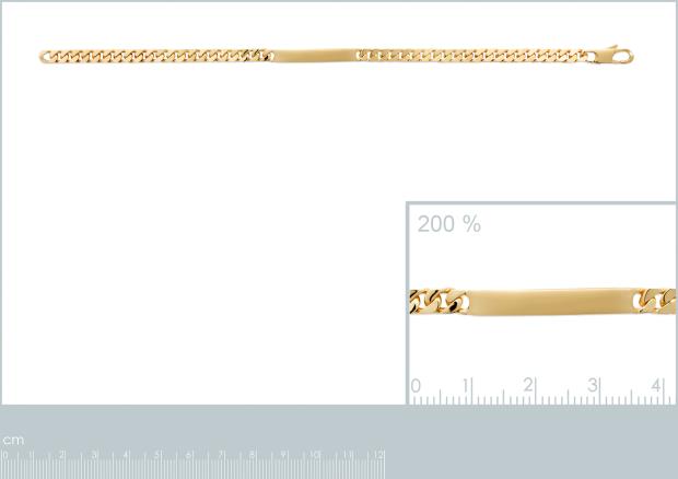 Pulsera placa[4 mm. Chapado Oro 18k. 3 Micras - 6z0200418