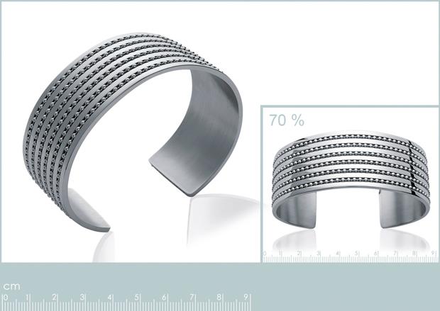 Brazalete Acero 316. Pvd Plateado - 3z1007566