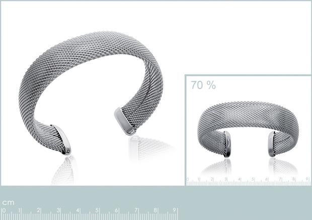 Brazalete Acero 316. Pvd Plateado - 3z1016864