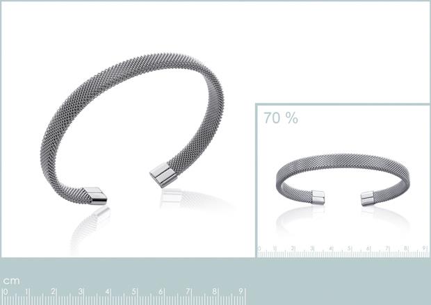 Brazalete Acero 316. Pvd Plateado - 3z1017064