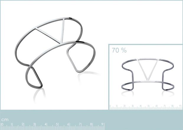 Brazalete Acero 316. Pvd Plateado - 3z1057062