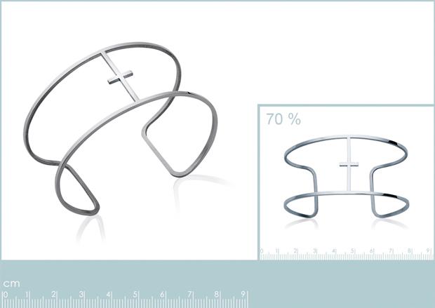 Brazalete Acero 316. Pvd Plateado - 3z1057162