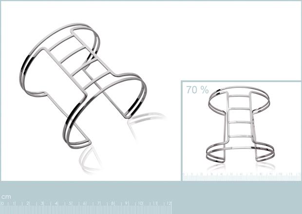 Brazalete Acero 316. Pvd Plateado - 3z1073866