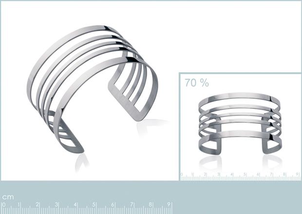Brazalete Acero 316. Pvd Plateado - 3z1075760