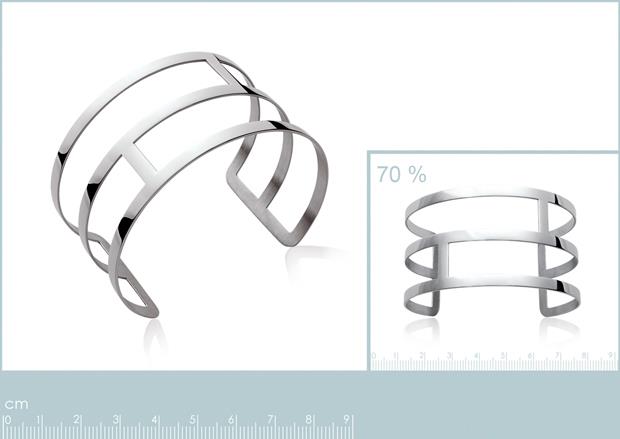 Brazalete Acero 316. Pvd Plateado - 3z1077162