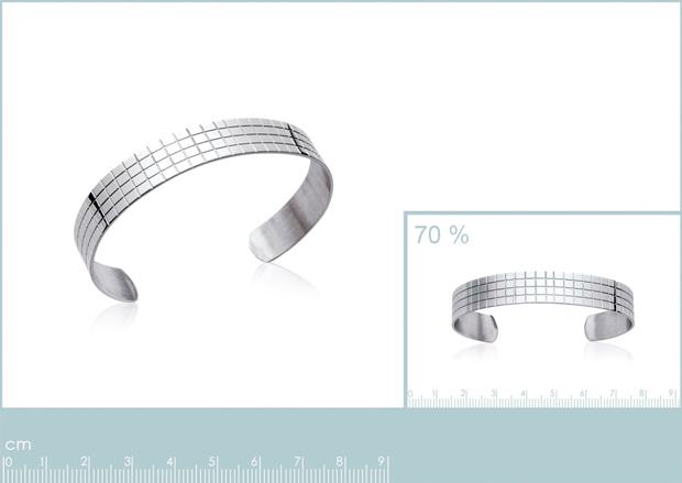 Brazalete Acero 316. Pvd Plateado - 3z1077458