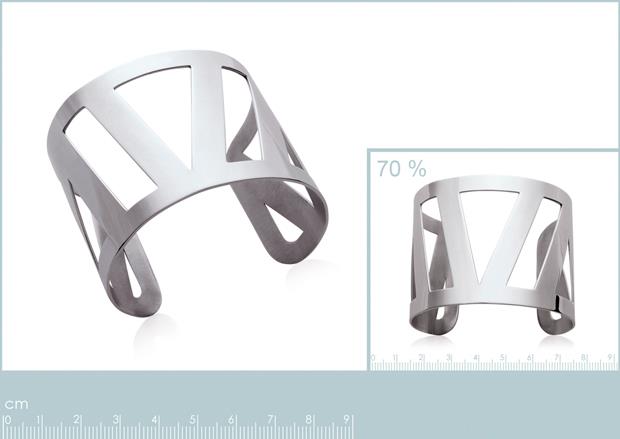 Brazalete Acero 316. Pvd Plateado - 3z1078258