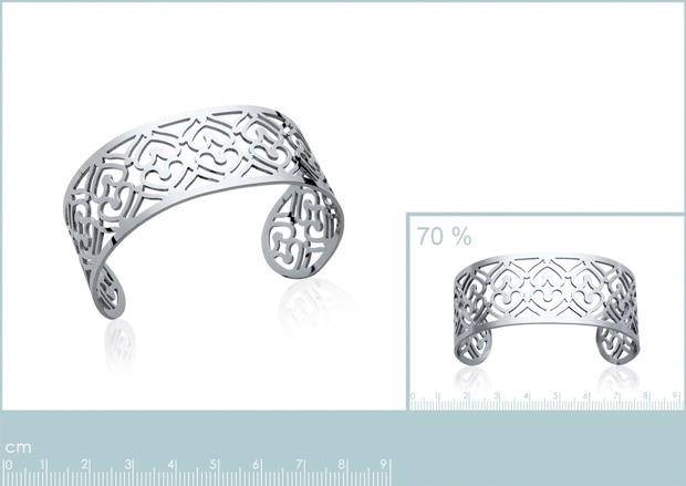 Brazalete Acero 316. Pvd Plateado - 3z1080158