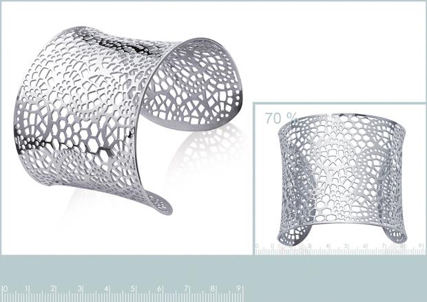 Brazalete Acero 316. Pvd Plateado - 1z9097760