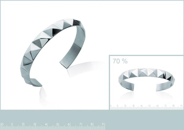 Brazalete Acero 316. Pvd Plateado - 3z1003662