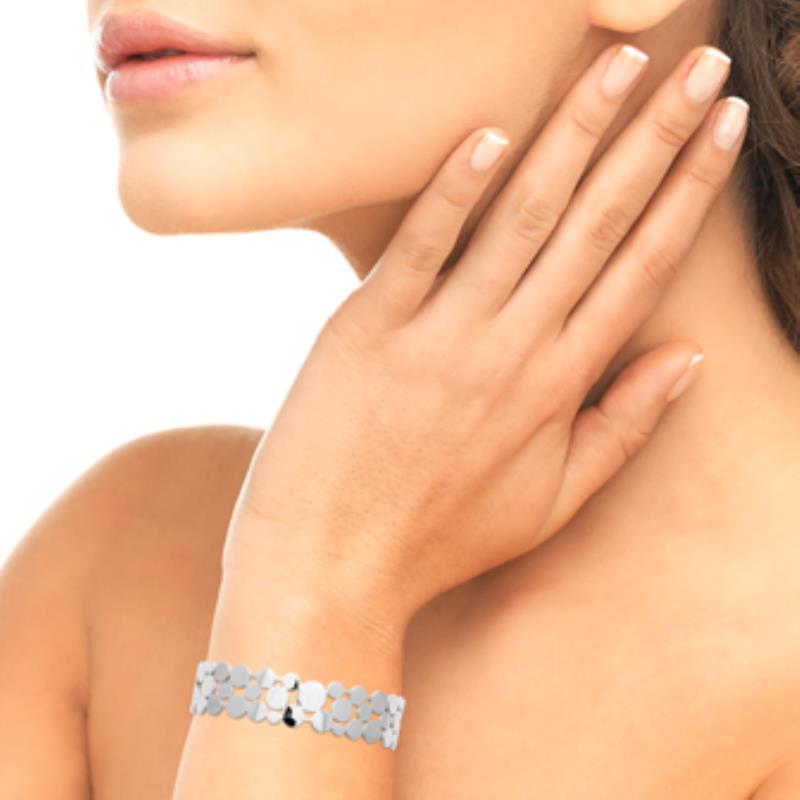 Brazalete Acero 316. Pvd Plateado- 3z1213860