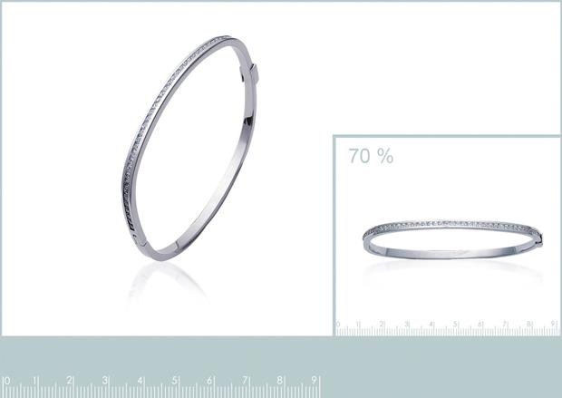 Brazalete Acero 316. Pvd Plateado. Circonita - 1z9097462