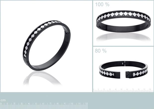 Brazalete Acero 316. Pvd Rutenio - 3z1007766