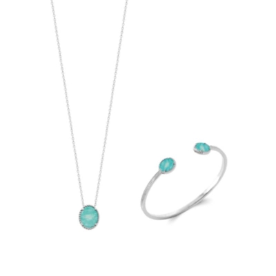 JONC ARGENT 925 RHODIE AMAZONITE