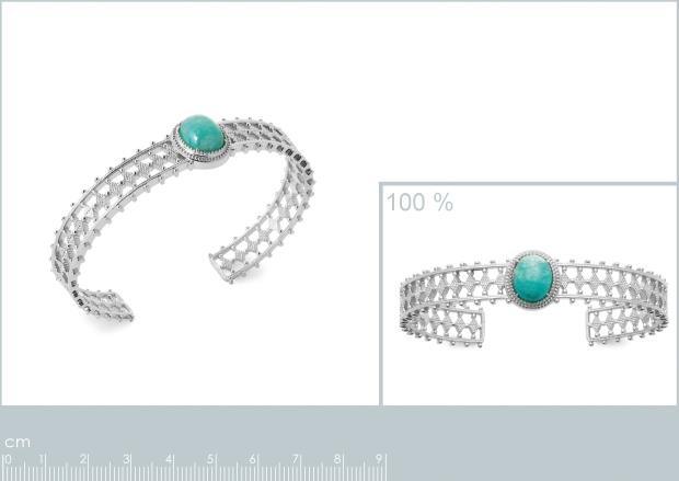 JONC ARGENT 925 RHODIE AMAZONITE - 8z7369058