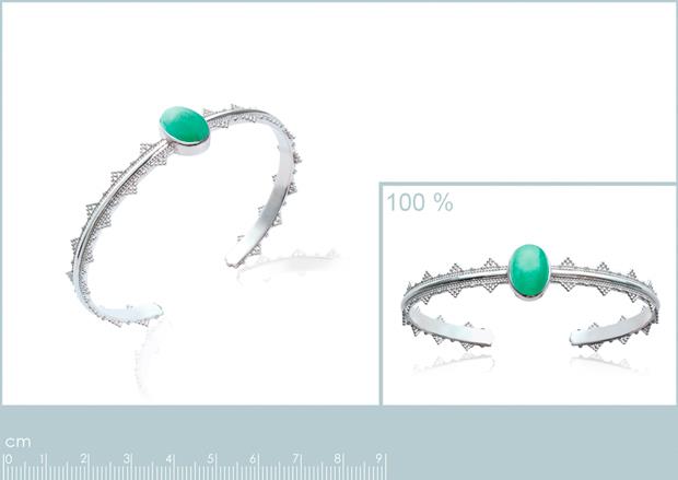 JONC ARGENT 925 RHODIE AVENTURINE - 8z7302258