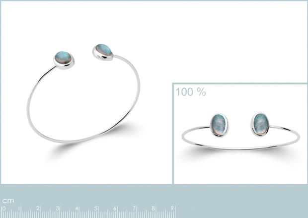 JONC ARGENT 925 RHODIE LABRADORITE - 8z7313558