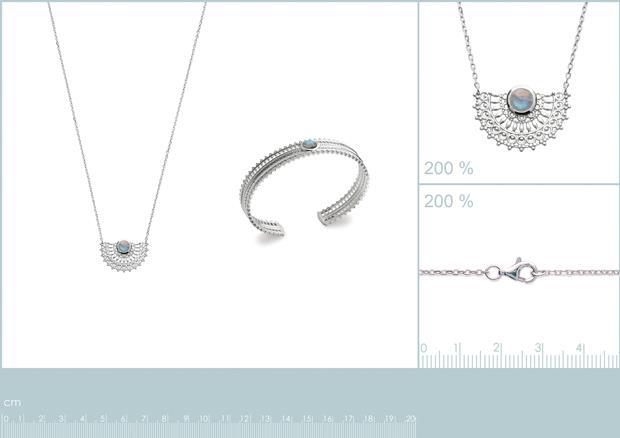 JONC ARGENT 925 RHODIE LABRADORITE - 8z7308758