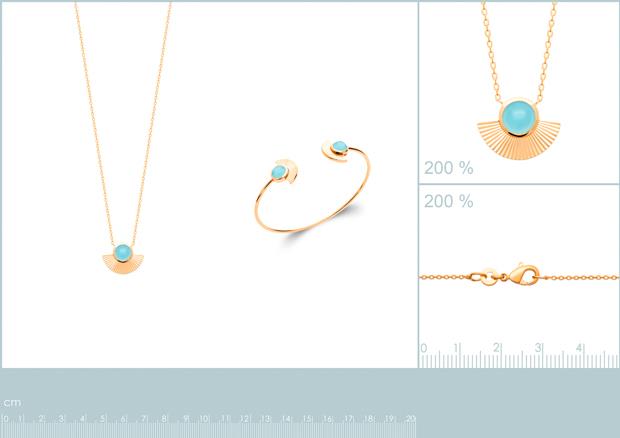 Brazalete Chapado Oro 18k. 3 micras. Agata Azul - 9z7332258