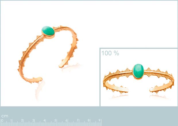 Brazalete Chapado Oro 18k. 3 micras. Circonita. Aventurina - 9z7302258