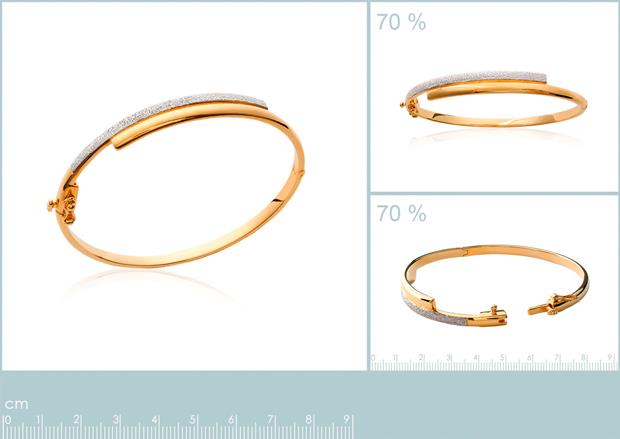 Brazalete Chapado oro 18k Bicolor. 3 Micras - 6z11000458