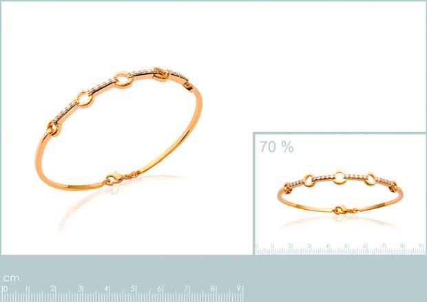 Brazalete Chapado Oro 18k Bicolor. 3 micras. Circonita - 9z7097062