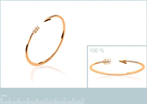 Brazalete Chapado Oro 18k Bicolor. 3 micras. Circonita - 9z7172256