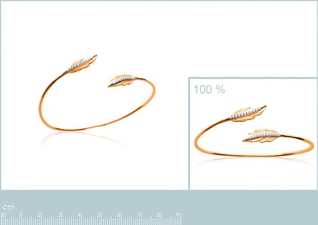 Brazalete Chapado Oro 18k Bicolor. 3 micras. Circonita - 9z7177756