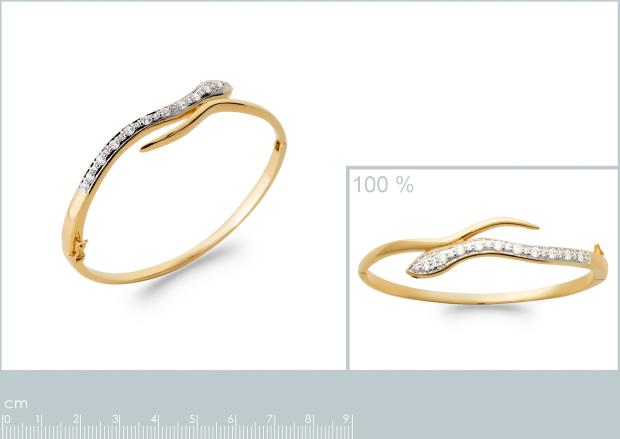 Pulsera Aro Chapado Oro 18k Bicolor. 3 micras. Circonita - 9z0015562