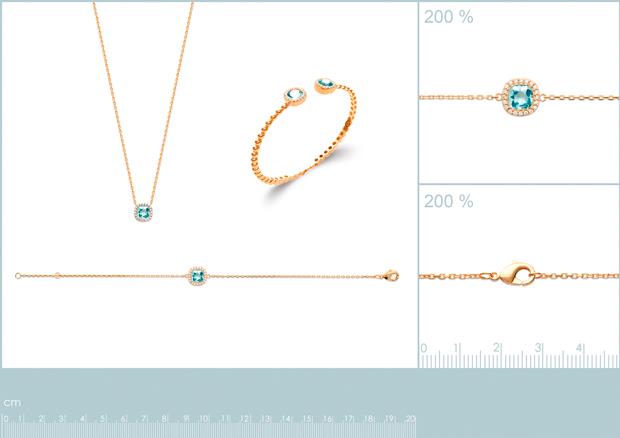 Brazalete Chapado Oro 18k. 3 micras. Piedra Color - 9z7301358