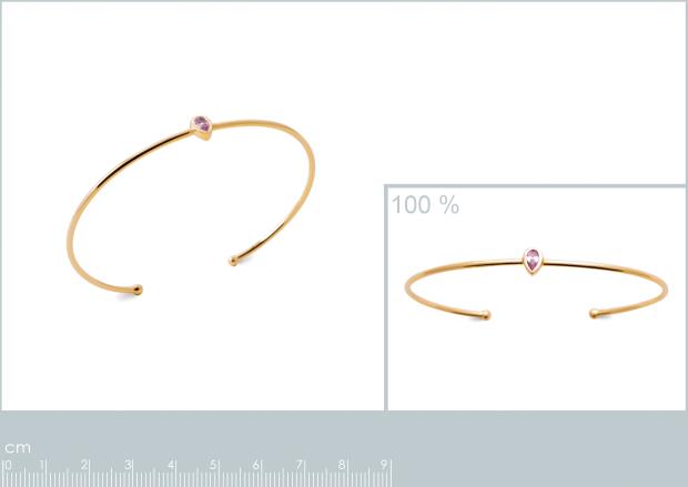 Brazalete Chapado Oro 18k. 3 micras. Piedra Color - 9z7360558