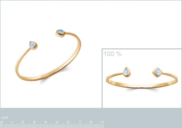 Brazalete Chapado Oro 18k. 3 micras. Piedra Color - 9z7368558