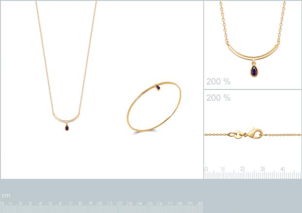 Brazalete Chapado Oro 18k. 3 micras. Piedra Color - 9z7358758