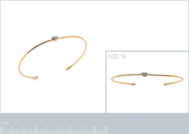 Brazalete Chapado Oro 18k. 3 micras. Piedra Color - 9z7360258