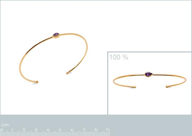 Brazalete Chapado Oro 18k. 3 micras. Piedra Color - 9z7360358