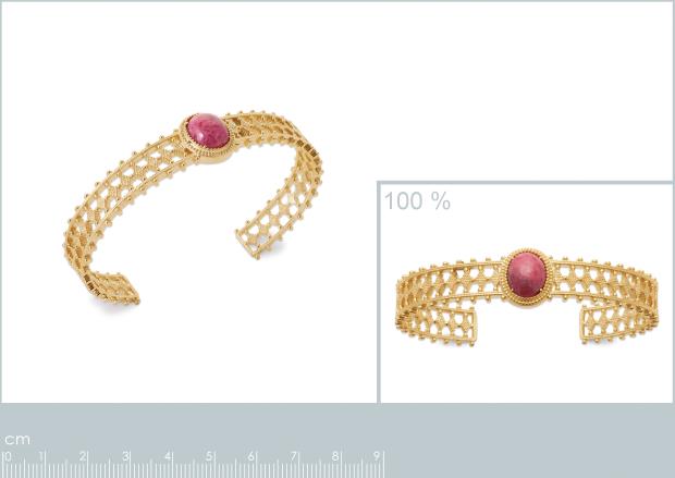 Brazalete Chapado Oro 18k. 3 micras. Rodonita - 9z7368958