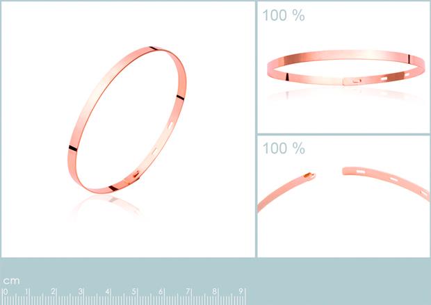 Brazalete Chapado Oro 18k Rosa. 3 micras. Circonita - 9z2935456