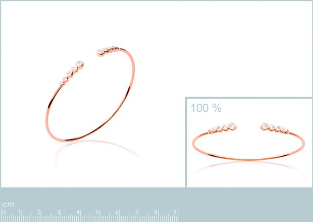 Brazalete Chapado Oro 18k Rosa. 3 micras. Circonita - 9z7972356