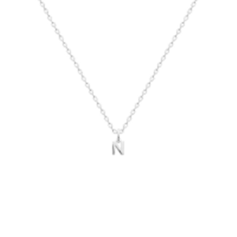 Colgante Letra N. Plata 925. Rodio - 7z775614