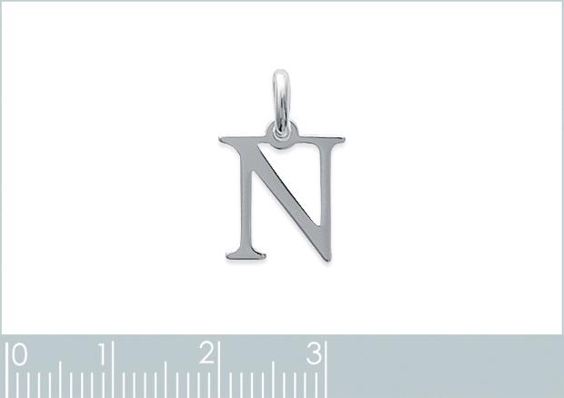 Colgante Letra N. Plata 925. Rodio - 7z8750014