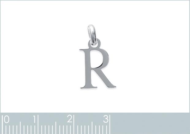 Colgante Letra R. Plata 925. Rodio - 7z8750017
