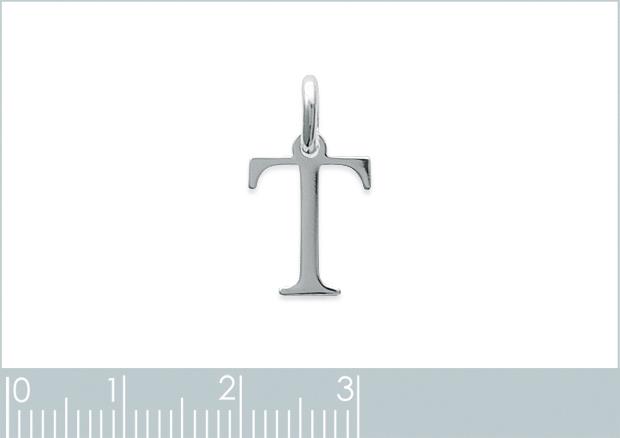 Colgante Letra T. Plata 925. Rodio - 7z8750019