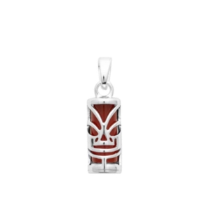 PENDENTIF ARGENT 925 RHODIE AGATE ROUGE
