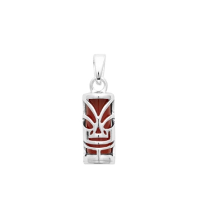 PENDENTIF ARGENT 925 RHODIE AGATE ROUGE