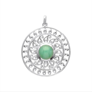 PENDENTIF ARGENT 925 RHODIE AVENTURINE