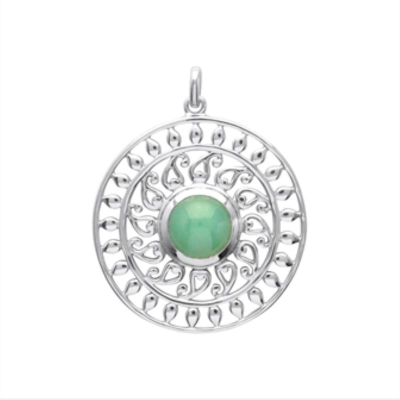 PENDENTIF ARGENT 925 RHODIE AVENTURINE